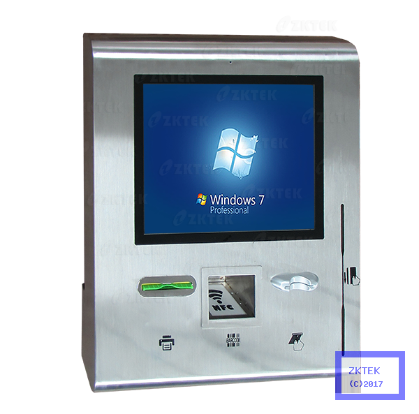 SJ10 wall mounted stainless steel payment and billing kiosk