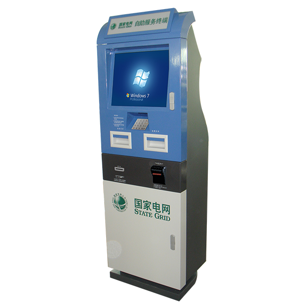 A5 electricity payment collection touchscreen kiosk with bill validator, bank card reader, EPP and invoice printer