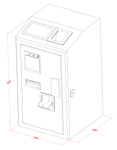 All-in: In-Budget, Under-Desk(67CM), In-Box – Compact Change Recycling Cash Machine for All Notes and Coins