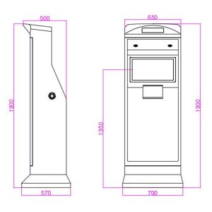 Slim Lobby Type Standalone Flush-Mounted Touchscreen Kiosk