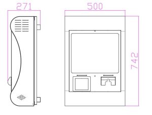Outdoor Stainless steel Sleek and Slim Touchscreen Ticketing Kiosk