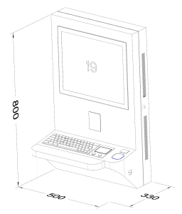 Stainless steel Slim Touchscreen information Kiosk