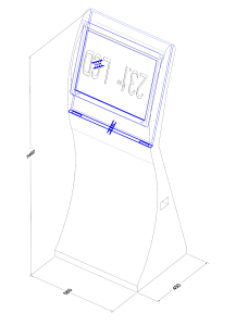 Slim Stainless steel Touchscreen Self-service Information Kiosk