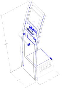 Sleek and slim oncell touchscreen internet kiosk