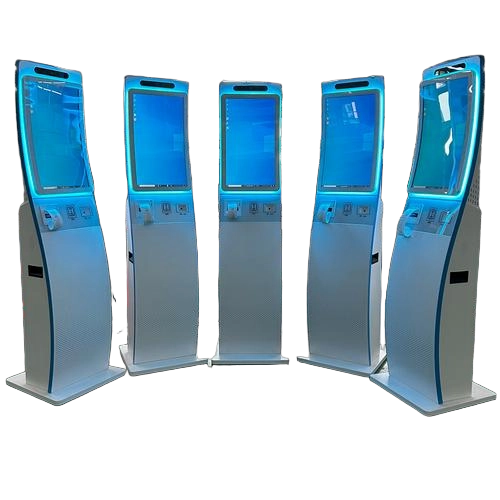 Curved touchscreen QMS kiosks