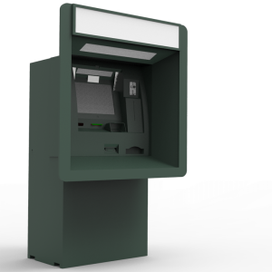 Wall-through touchscreen kiosk